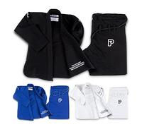 Progress Jiu Jitsu Kids Academy Gi | BJJ Gi for Kids with Free White Belt | Lightweight Kids Kimono | Tear-Resistant Kids BJJ Gi | Youth Jiu Jitsu Gi for Training & Competition | Black - M00