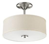 Progress Lighting P3712-09 Inspire Two-Light Semi-Flush, Brushed Nickel