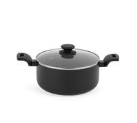 Progress BW12920EU7 Marble Ceramic 24 cm Stockpot with Lid- Non-Stick Cooking Pot with Metallic Marble Ceramic Coating, 4.65L Capacity, Induction Hob Suitable, Pressed Aluminium Cookware, PFAS-Free