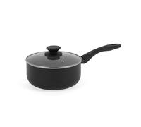 Progress Marble Ceramic Saucepan 16 Cm, Non-Stick, Induction Suitable | Pressed Aluminium Body, Metallic Marble Ceramic Coating, Tempered Glass Lid, Soft Touch Handle, PFAS-Free, 1.4 L