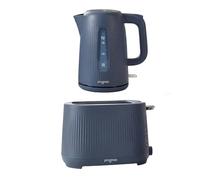 Progress Mellow Kitchen Set - 1.7L 3000W Rapid Boil Kettle with Strix Controller, 360° Base & Safety Protection, plus 2-Slice 750W Toaster with 7 Browning Controls, Defrost, Reheat & Cancel, Blue