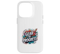 Progress Mindset Innovation Gear Motivation Graphic Case for iPhone 14 Pro