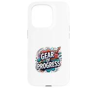 Progress Mindset Innovation Gear Motivation Graphic Case for iPhone 15 Pro