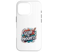 Progress Mindset Innovation Gear Motivation Graphic Case for iPhone 16 Pro