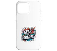 Progress Mindset Innovation Gear Motivation Graphic Case for iPhone 16 Pro Max