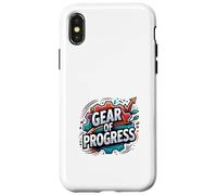 Progress Mindset Innovation Gear Motivation Graphic Case for iPhone X/XS