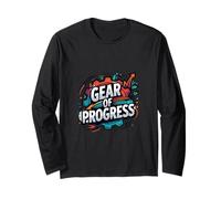 Progress Mindset Innovation Gear Motivation Graphic Long Sleeve T-Shirt