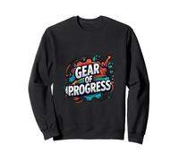 Progress Mindset Innovation Gear Motivation Graphic Sweatshirt