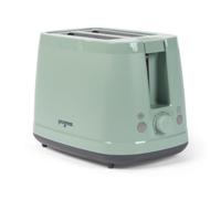 Progress Neutrals Electric Toaster, 2 Slice, 900 W, Sage Green | 6 Browning Levels, Self-Centring For Even Toasting, Defrost/Reheat/Cancel Controls, Removable Crumb Tray, Wide Slots