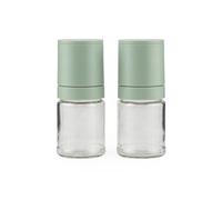 Progress Neutrals Glass Salt & Pepper Mill Set - Mess-Free Design, Ceramic Grinding Mechanism, Clear Glass Body, Adjustable Fine to Coarse Settings, 5 Year Guarantee