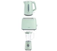 Progress Neutrals Kettle, Toaster & Blender Set - 1.7L Fast Boil Kettle 3000W, 2-Slice Toaster 900W with 6 Browning Levels, 1.5L Jug Blender 500W, Smoothie Maker, Matching Appliance Set, Sage Green