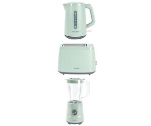 Progress Neutrals Kettle, Toaster & Blender Set - 1.7L Fast Boil Kettle 3000W, 2-Slice Toaster 900W with 6 Browning Levels, 1.5L Jug Blender 500W, Smoothie Maker, Matching Appliance Set, Sage Green