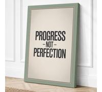 Progress Not Perfection Canvas Wall Art Print 18x12 Inch