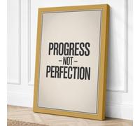 Progress Not Perfection Canvas Wall Art Print 24x16 Inch
