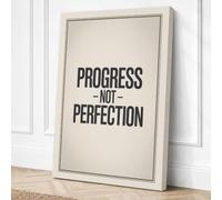 Progress Not Perfection Canvas Wall Art Print 24x16 Inch