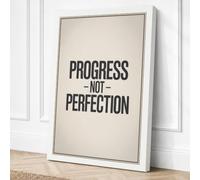 Progress Not Perfection Canvas Wall Art Print 24x16 Inch