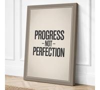 Progress Not Perfection Canvas Wall Art Print 30x20 Inch