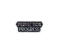 Progress Not Perfection Enamel Pin, Growth Mindset Pin Brooch, Motivational Self Improvement Brooch Badge, Personal Growth Lapel Badges, Encouragement Gift For Therapist Teacher Student, Daily