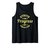 Progress Not Perfection Inspirational Gym & T Shirt Design Tank Top
