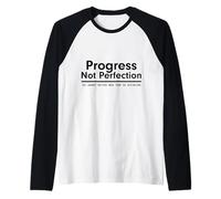 Progress Not Perfection Inspirational Self Improvement Raglan Baseball Tee