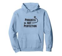 Progress Not Perfection Motivational Growth Mindset Quote Pullover Hoodie, Adult Unisex, Dusty Blue, Large