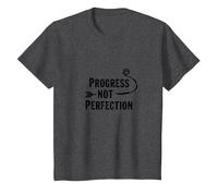 Progress Not Perfection Motivational Growth Mindset Quote T-Shirt, Kids, Dark Heather Grey, 3 Years
