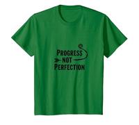 Progress Not Perfection Motivational Growth Mindset Quote T-Shirt, Kids, Kelly Green, 4 Years