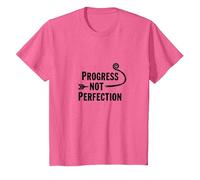 Progress Not Perfection Motivational Growth Mindset Quote T-Shirt, Kids, Pink Heather, 4 Years