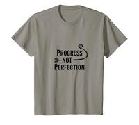 Progress Not Perfection Motivational Growth Mindset Quote T-Shirt, Kids, Slate, 4 Years