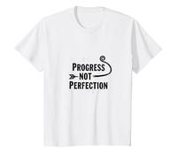 Progress Not Perfection Motivational Growth Mindset Quote T-Shirt, Kids, White, 4 Years