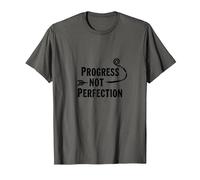 Progress Not Perfection Motivational Growth Mindset Quote T-Shirt, Men, Asphalt, L