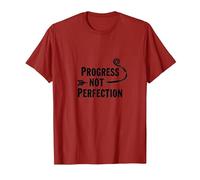 Progress Not Perfection Motivational Growth Mindset Quote T-Shirt, Men, Cranberry, L