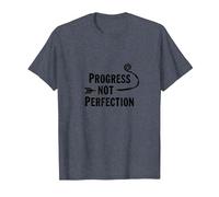 Progress Not Perfection Motivational Growth Mindset Quote T-Shirt, Men, Heather Blue, 6XL