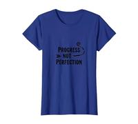 Progress Not Perfection Motivational Growth Mindset Quote T-Shirt, Women, Royal Blue, M