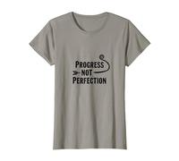 Progress Not Perfection Motivational Growth Mindset Quote T-Shirt, Women, Slate, XS