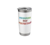 Progress Not Perfection Motivational Inspirational Mindset Stainless Steel Insulated Tumbler
