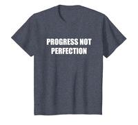 Progress Not Perfection T-Shirt, Kids, Heather Blue, 2 Years