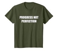 Progress Not Perfection T-Shirt, Kids, Olive, 3 Years