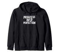 Progress Over Perfection Back To School Teacher Zip Hoodie