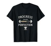 Progress Over Perfection Gym Weightlifting Motivation T-Shirt