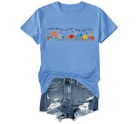 Progress Over Perfection Shirt Women Men Teacher Shirt Flower Graphic Tee Carolina Blue