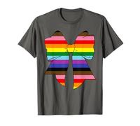 Progress Pride Flag Rainbow Bow LGBTQ Love Inclusion T-Shirt