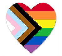 Progress Pride Flag Rainbow Heart Magnet | Show Your Love for The LGBT Family with This Magnetic Sign on Your Laptop, Car Bumper, or Hydro-Flask (3.5 X 3.5 Inch)