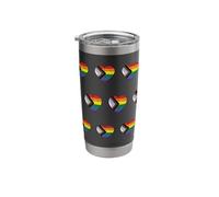 Progress Pride Flag Vintage Rainbow Heart Love LGBT Pocket Stainless Steel Insulated Tumbler