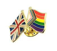 Progress Pride Gay LGBT United Kingdom UK Union Jack Friendship Metal Enamel Country Flags Pin Badge LGBTQ+