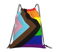 Progress Pride Inclusive Poc Rainbow Unisex Swimming Bag Waterproof Gym Sack Lightweight String Backpack For Football Travel Gym