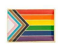 Progress Pride LGBTQ Gay/Trans/Ethnic Minorities Rights Pin Badge Brooch lapel Pin Broach v3