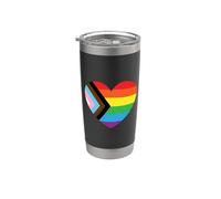 Progress Pride Rainbow Heart LGBTQ+ Stainless Steel Insulated Tumbler