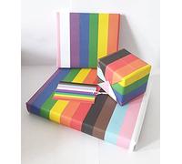 Progress Rainbow Pride Flag Wrapping Paper Eco Paper & Gift Tag - Pack of 2, 4 or 10 Pride Rainbow (Pack 10)