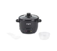 Progress Rice Cooker 0.4 L, 2 Cup Capacity, Automatic Keep Warm Function | Aluminium Inner Pot With PFAS-Free Coating, 250 W Power, Black Finish, Includes Measuring Cup And Rice Paddle